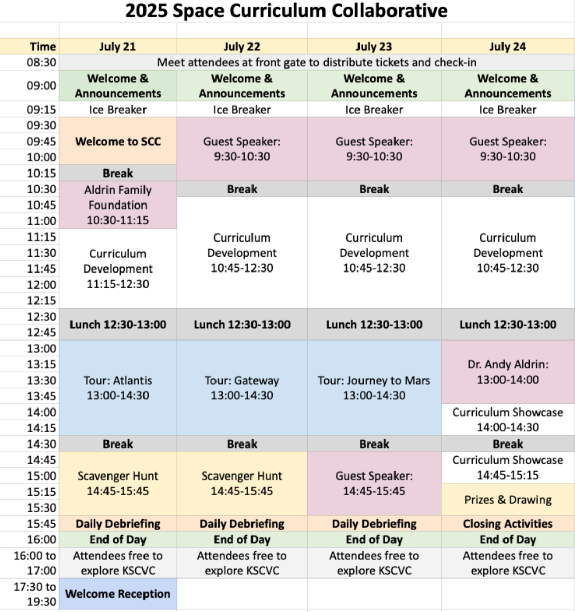 SCC schedule 2025